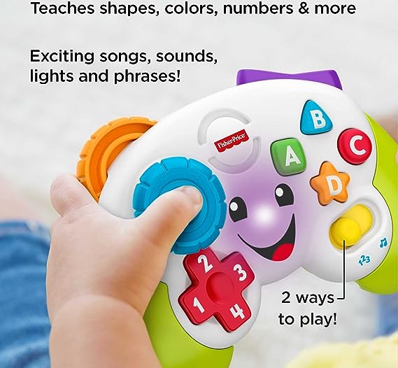 Fisher-Price Laugh & Learn Baby & Toddler Toy Game & Learn Controller Pretend Video Game with Music Lights & Activities Ages 6+ Months - Image 3