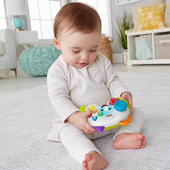Fisher-Price Laugh & Learn Baby & Toddler Toy Game & Learn Controller Pretend Video Game with Music Lights & Activities Ages 6+ Months - Image 2