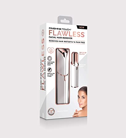 Finishing Touch Flawless Facial Hair Remover for Women, White/Rose Gold Electric Face Razor for Women with LED Light for Instant and Painless Hair Removal - Image 2