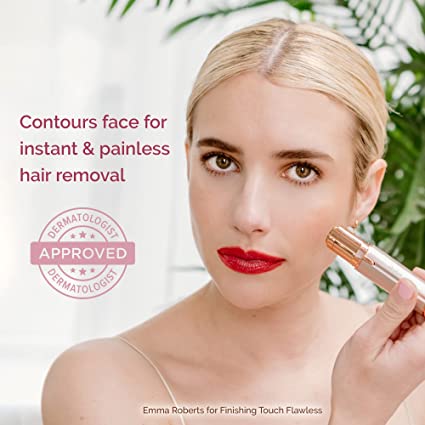 Finishing Touch Flawless Facial Hair Remover for Women, White/Rose Gold Electric Face Razor for Women with LED Light for Instant and Painless Hair Removal - Image 3