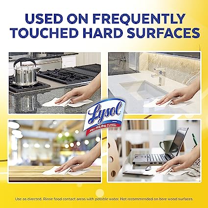 Lysol Disinfectant Wipes, Multi-Surface Antibacterial Cleaning Wipes, For Disinfecting and Cleaning, Lemon and Lime Blossom, 80 Count (Pack of 4) - Image 3