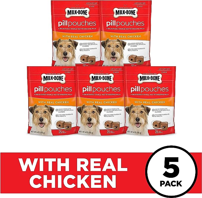 Milk-Bone Pill Pouches Dog Treats, Real Chicken Flavor, 6 Ounces (Pack of 5) - Image 2