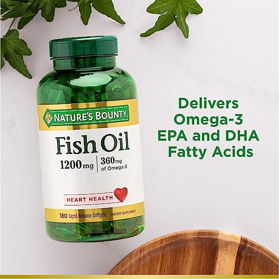 Nature’s Bounty Fish Oil, Supports Heart Health, 1200 Mg, Rapid Release Softgels, 200 Ct - Image 3