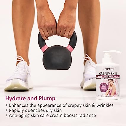Reshape+ Crepey Skin Treatment Cream Wrinkle Smoothing Lotion Anti Aging Skin Care Moisturizer For Face, Arms, Neck, & Body W/Collagen & Hyaluronic Acid To Improve Elasticity & Sagging Skin, 15 Fl Oz - Image 2