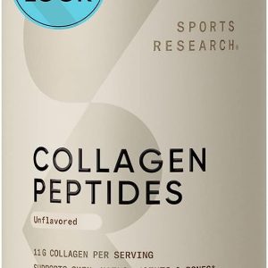 Sports Research Collagen Peptides – Hydrolyzed Type 1 & 3 Collagen Powder Protein Supplement for Healthy Skin, Nails, Bones & Joints – Easy Mixing Vital Nutrients & Proteins, Collagen for Women & Men